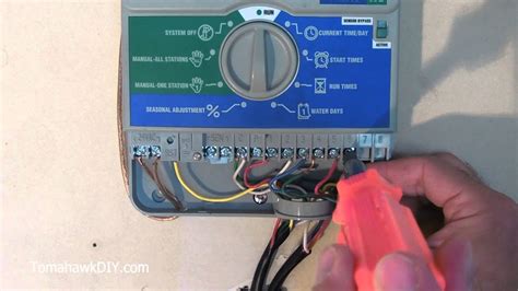 hunter in ground sprinkler systems junction box|hard wire sprinkler controller.